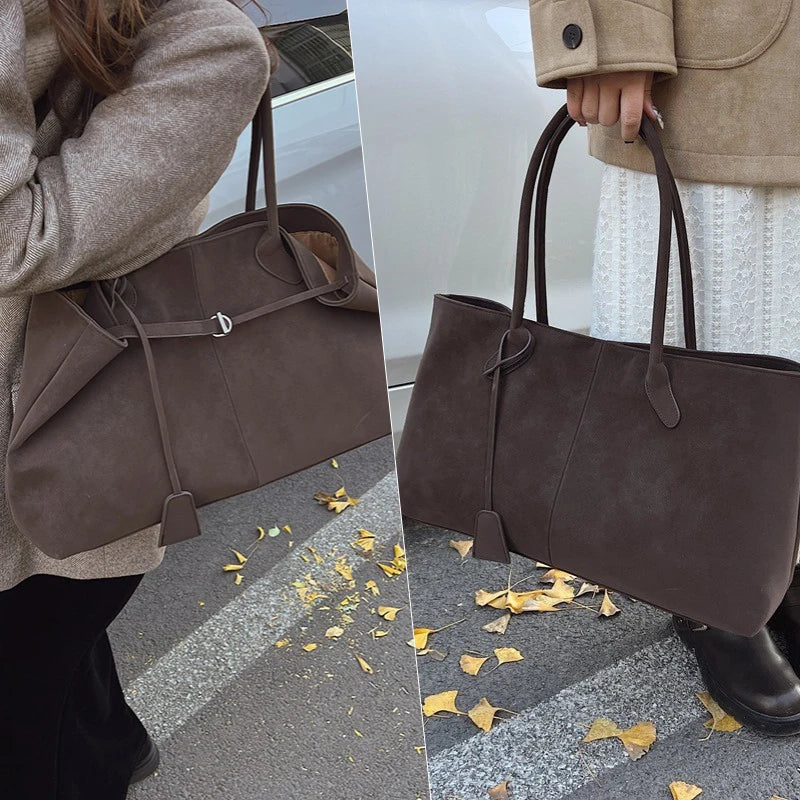 Vintage Casual Tote Bag New Large-capacity Handbag Europe America Popular Hot Selling Underarm Bag High-quality Pu Commuter Bags