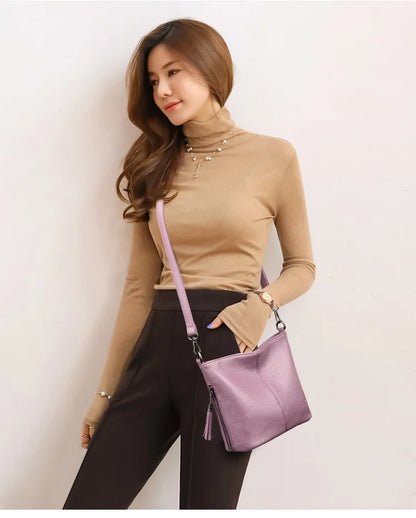 Tassels Women Hand Crossbody Bags for Female Leather Crossbody Luxury Purses and Handbags Women Shoulder Bag Designer Bucket Sac
