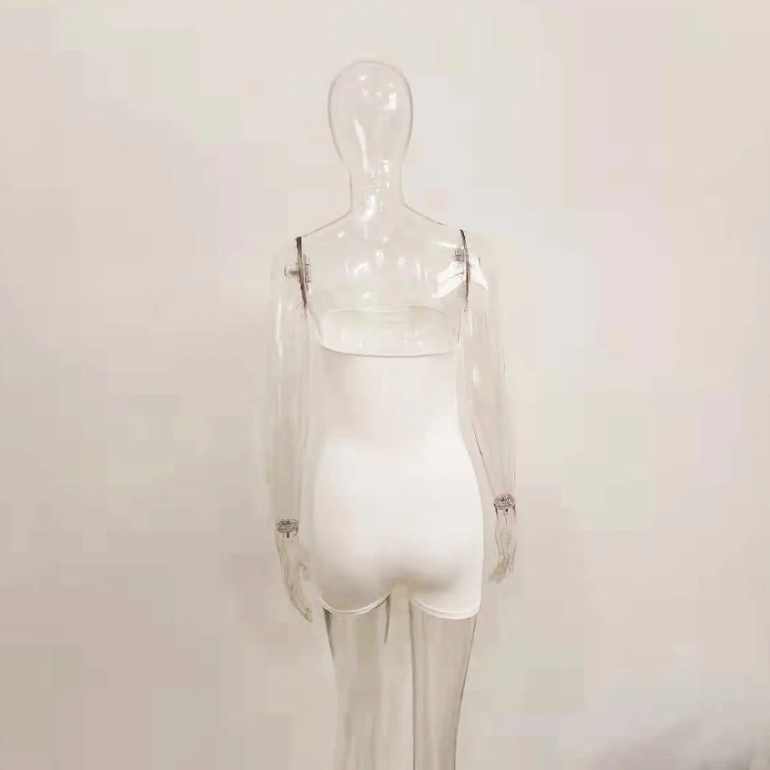 Bangniweigou White Strapless Tube Playsuit Spring Autumn High Stretchy Off Shoulder Tight Short Jumpsuit Casual Catsuit Shorts