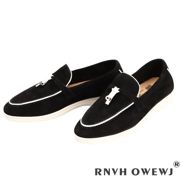 Not Logo Wholesale Women's Summer Round-Toe Rubber Stitching Adult Flats Sneakers