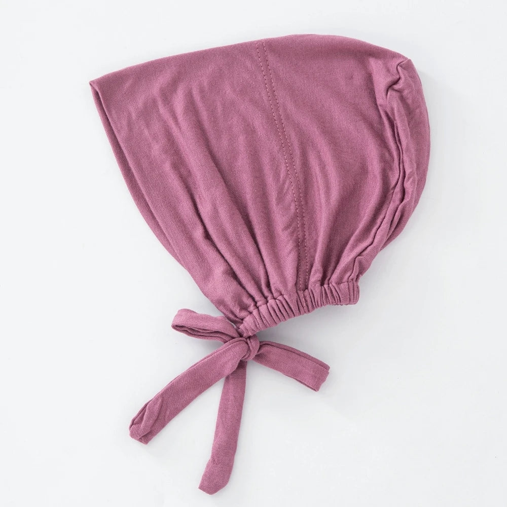 82 Colors Tie-Back Undercaps Fashion Women's Inner Hijab Muslim Cap Bonnet Plain Islamic Cotton Spandex Jersey DEW Underscarf