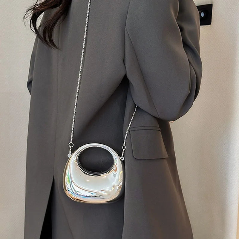 Luxury Designer Evening Clutch Clear Acrylic Women Handbags Fashion Shoulder Bag Half Moon Wedding Purses Party Tote Ladies