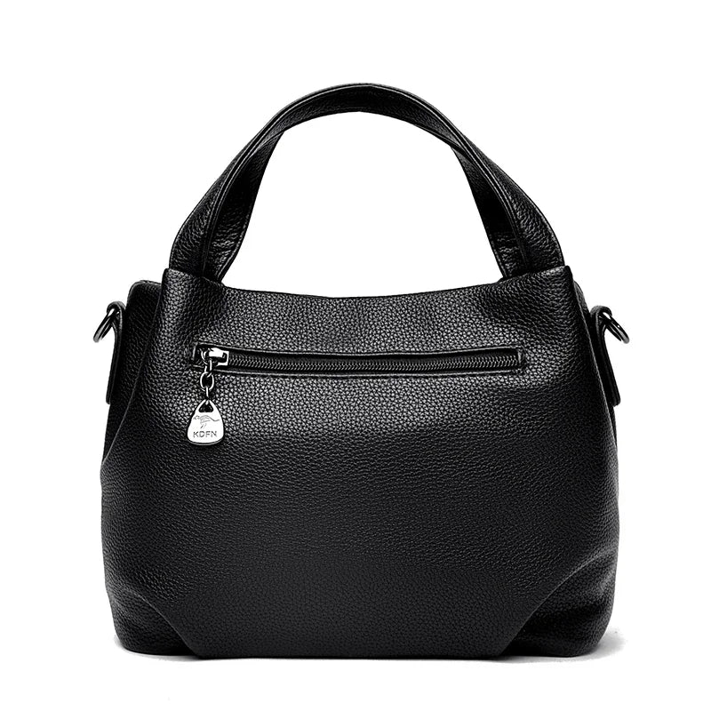 Genuine Soft PU Leather Handbags for Women Vintage Shoulder Tote Bag Luxury Designer Ladies Large Capacity Purse Bags Sac A Main