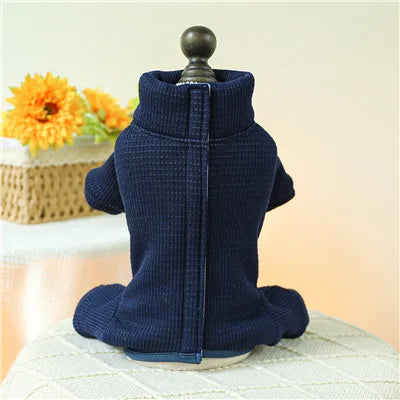 Solid Dog Clothes Winter Dog Jumpsuit Coat Thickened Wrapped Belly Clothing Puppy Overalls Tracksuit For Small Dogs Dachshund XS