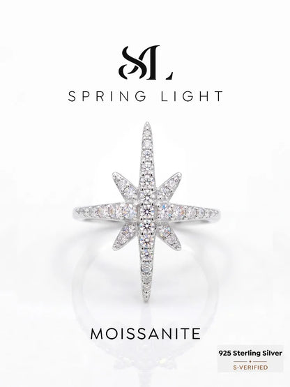 Fashionable Brilliant Real Moissanite Diamond with Certificate Rings for Women Daily Party Wear 925 Sterling Silver Fine Jewelry