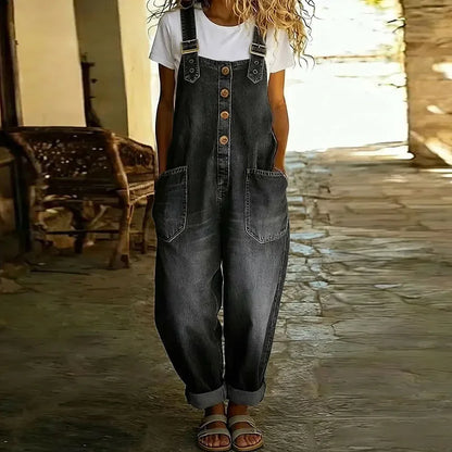 Women Casual Sleeveless Hollow Out Wide Leg Denim Denim Jumpsuit Summer Fashion Harajuku All-match High Waist Playsuits Overalls