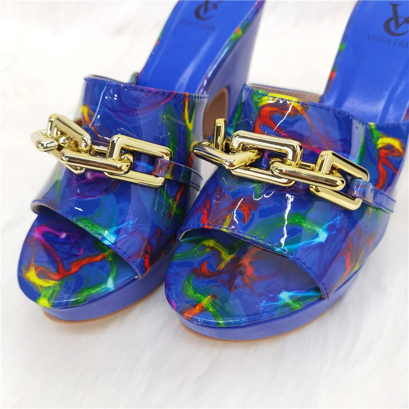 2023 Fashion Women Summer Autumn Skid-proof Square Toe Shoes  Heels Italian Woman Wedding for Party Shoes