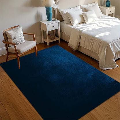 Solid Navy Blue Velvet Area Rugs Non-Slip Entry Door Mat Washable Carpet for Living Room Bedroom Home Decor Washroom Floor Mat