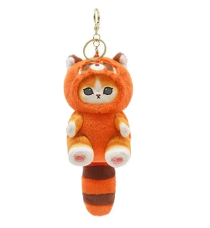 Kawaii Keychain Pendant Cartoon Mofusand Shark Cat Cross-Dressing doll Backpack Decor Toys