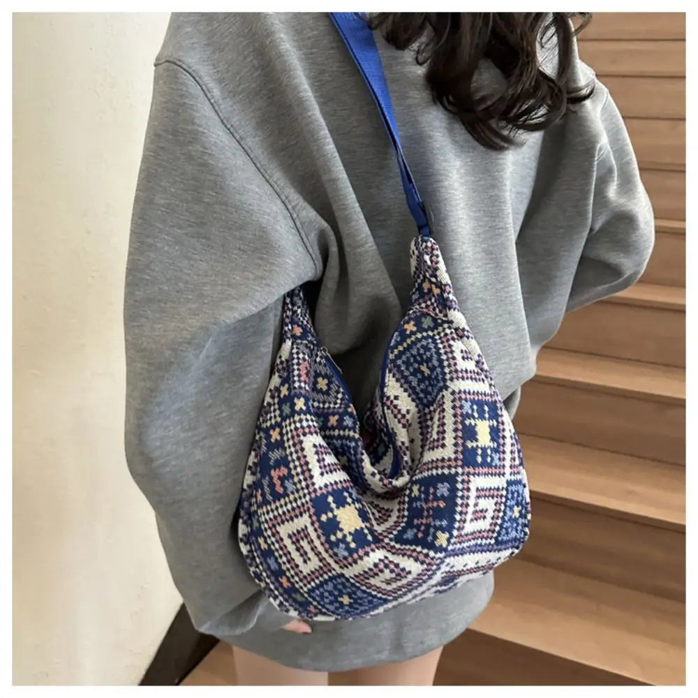 Canvas Shoulder Bags Fashion Large-capacity National Style Underarm Bags Messenger Bag Women Female