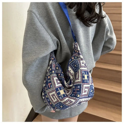 Canvas Shoulder Bags Fashion Large-capacity National Style Underarm Bags Messenger Bag Women Female