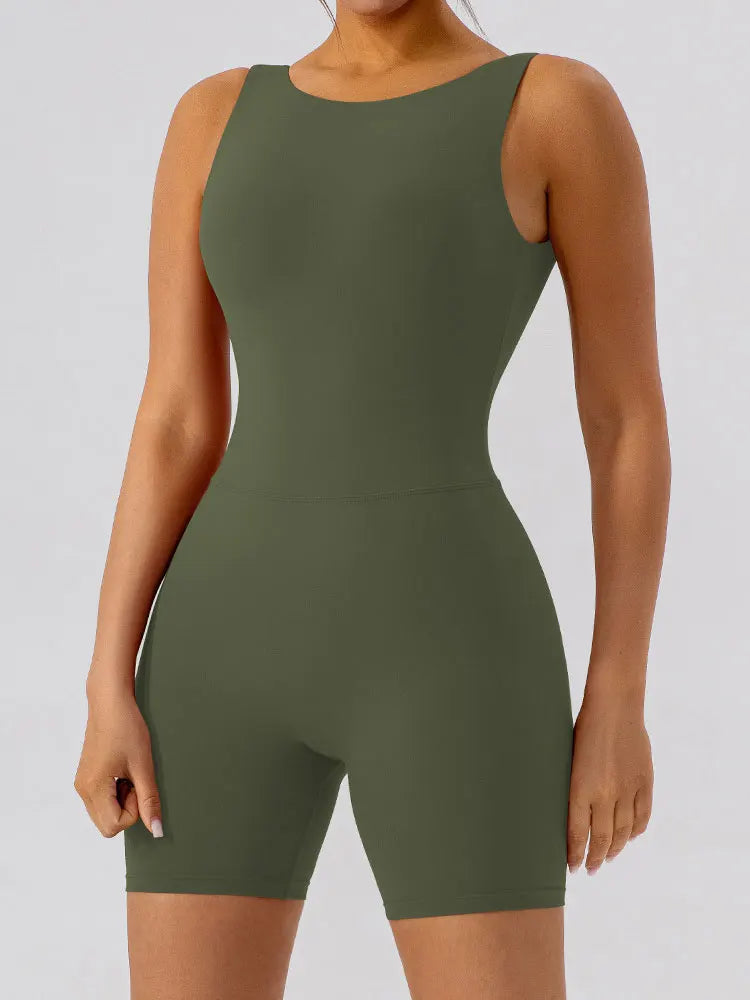 GACVGA Yoga Tracksuit Playsuit One Piece Sexy Fitness Rompers Workout Clothes Women Gym Sport Buttock Active Jumpsuit