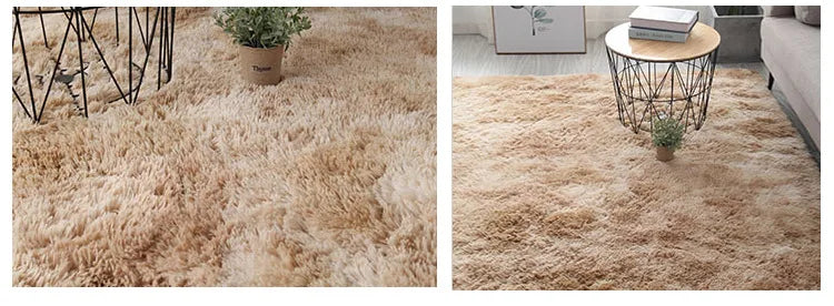 Nordic Ins Wind Tie-dye Gradual Change Silk Plush PV Plush Living Room Coffee Table Mattress Bedside Bedroom Dining Room Carpet
