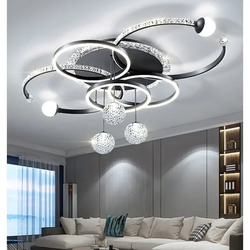 Nordic style eye protection living room light, simple, modern, atmospheric, high-end crystal ceiling light, Guangdong