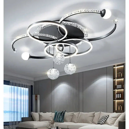 Nordic style eye protection living room light, simple, modern, atmospheric, high-end crystal ceiling light, Guangdong