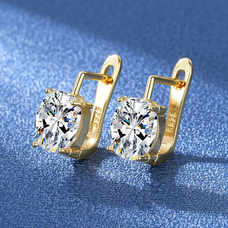 925 Silver Needle Princess Crystal Square Zircon Drop Earrings for Women Trendy Simplicity Jewelry Girl Sweet Gifts New