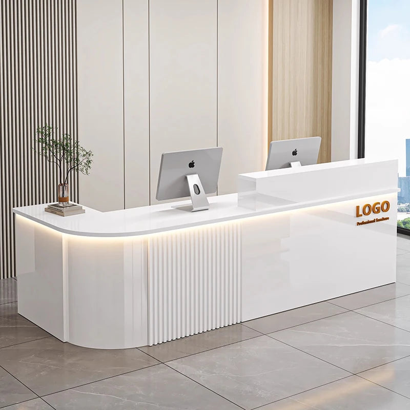 Customized Cashier Podium Counter Reception Desk Small Reception Desk For Salon Bancone Per Negozio Office Furniture