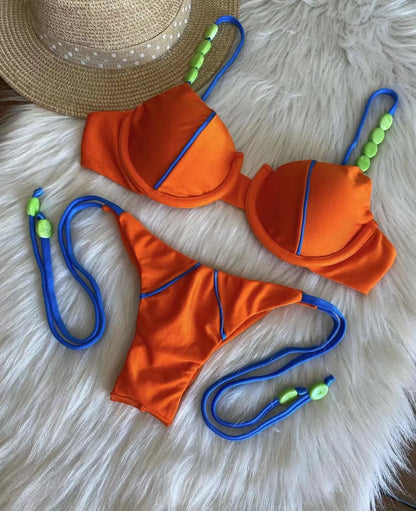 RUOTONGSEPT New Sexy Push up Bikini Set Swimsuit Women's low-waist Swimwear For Female Two Piece Beachwear 2023 Bathing Suit
