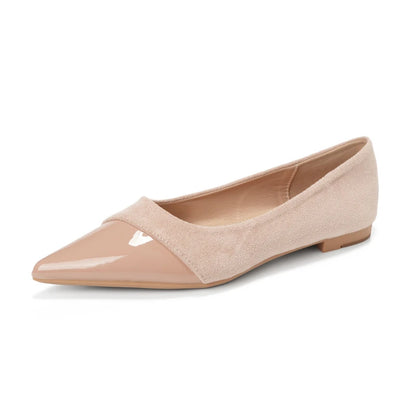 Women French Pointed Toe Flat Shoes Summer Fairy Style Patchwork Casual Shoes Elegant Shallow Footwear Matching Dresses Daily