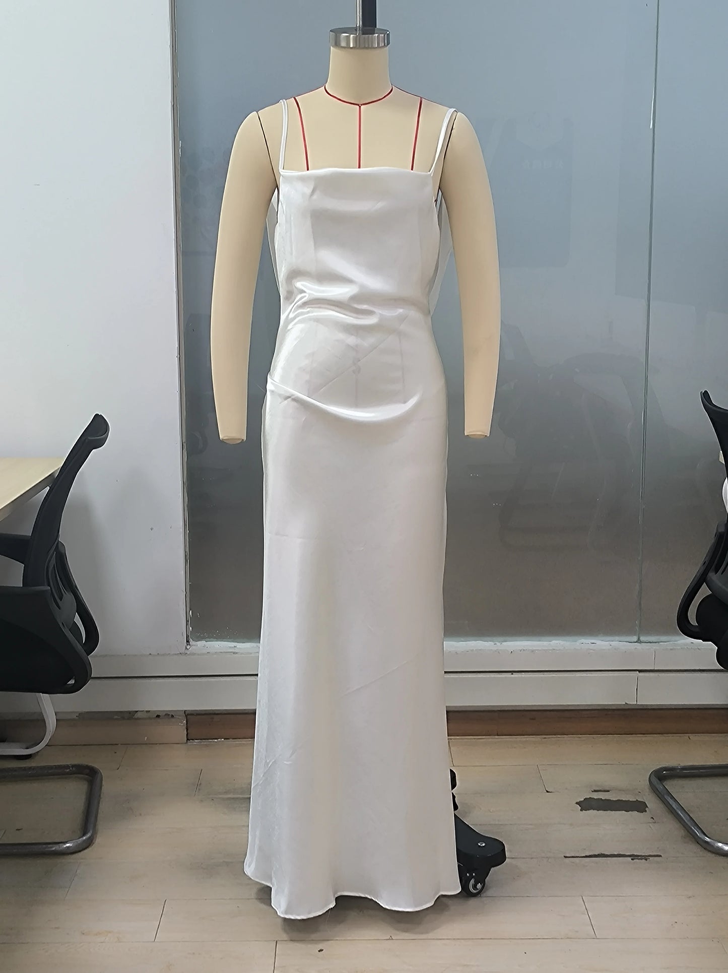 Luxury White Satin Backless Veatido Women Sexy Spaghetti Strap V-neck High Split Midi Dress Vacation Evening Party Beach Outfits