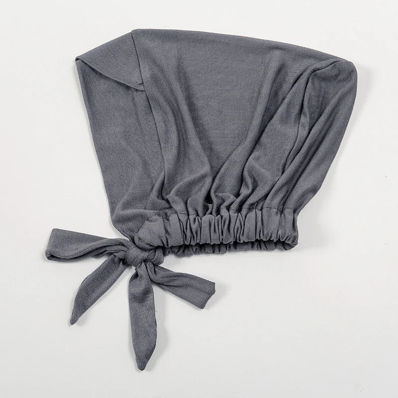 Fashion Cotton Jersey Forehead Cross Inner Hijab Cap Underscarf Tie Back Adjustable Muslim Under Scarf Women Inner Hijab Band