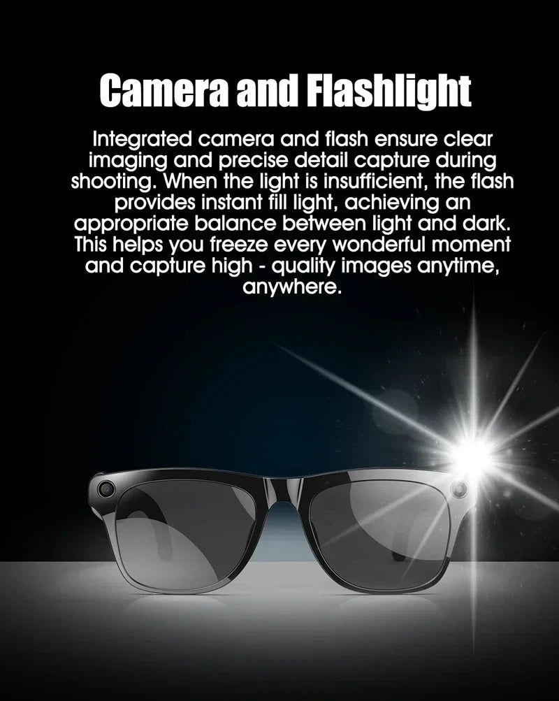8K AI Smart Glasses With 100MP Camera Chat GPT Touch Sport Sunglasses Bluetooth Call Video Music Player ForMen Women