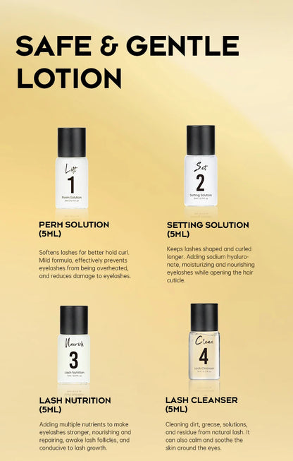 Gollee Lash and Brow Curling Perm Kit Natural Eyelash Lifting Perm Treatment Makeup Long Lasting 4-6 Weeks For Lash Curler Perm
