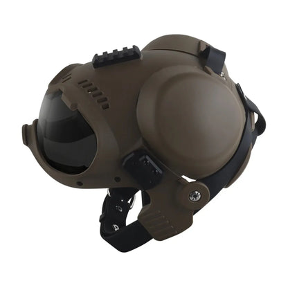 ATUBAN Tactical Dog Military Hunting Training K9 Helmet, Large Dog Patrol Dogs Sheepdog Pet Motorcycle Protective Helmet Goggles