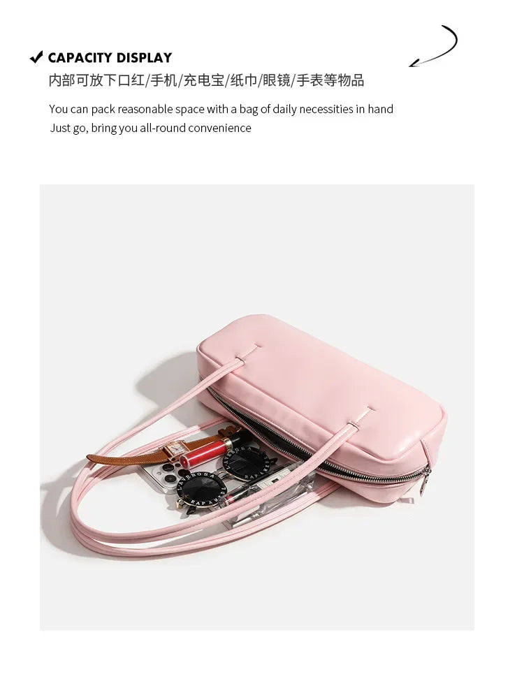 Fashion Solid Large Capacity Shoulder Bags Interior Compartment Soft 2026 High Quality Bags for Women Zipper Pu Women's Handbags