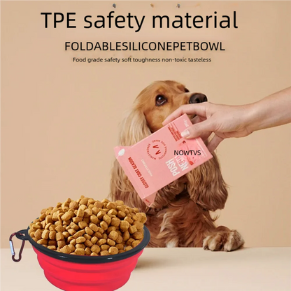 Durable TPR Portable Pet Food Bowl for Cats And Dogs Silicone Collapsible Travel Outdoor Water Food Bowl for Pets