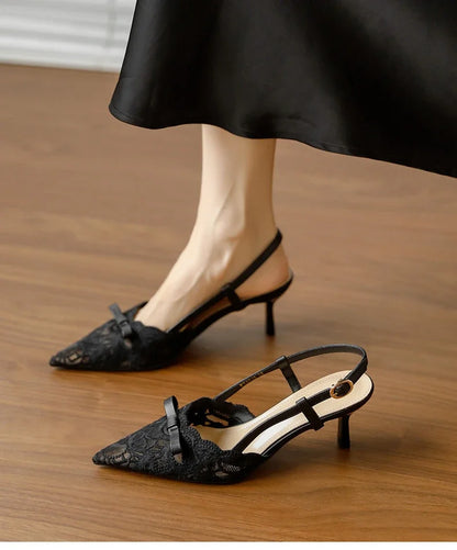 Bow Women's Pointed Toe Sandals Sexy High Heels Fashion Shoes Stilettos Party Slides Sexy Pumps Dress Mujer Zapatos