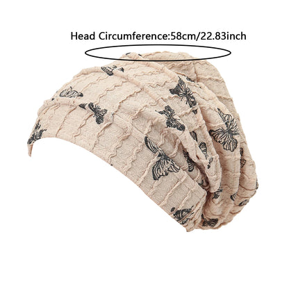 Butterfly Print Women Turban Indian Hat Muslim Hijab Bonnet Hair Loss Headscarf Chemo Cap Headwear Bandanas Turbante Mujer