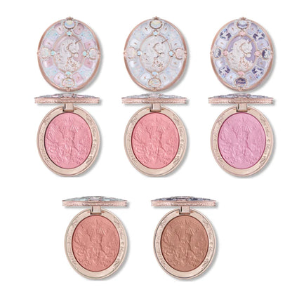 Flower Knows Knight Unicorn Makeup Gift Box Lipstick Blush Loose Setting Powder Starlight Eyeshadow,Cosmetics Kit Gift Set