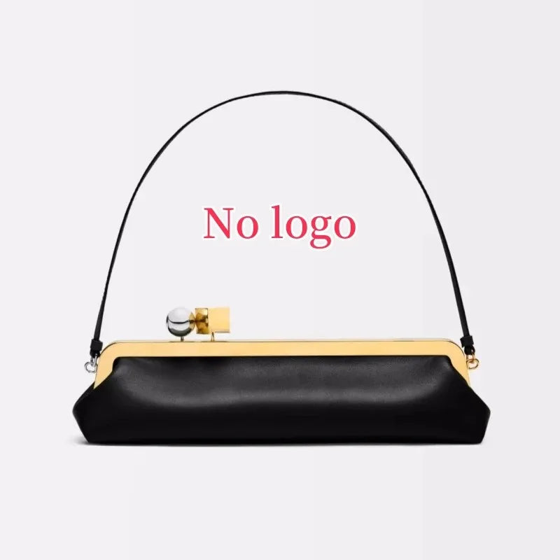 Luxury Designer Clip Handbag Purses for Ladies Long Clutch Bag with Removable Shoulder Strap Women's Fashionable Baguette Bag