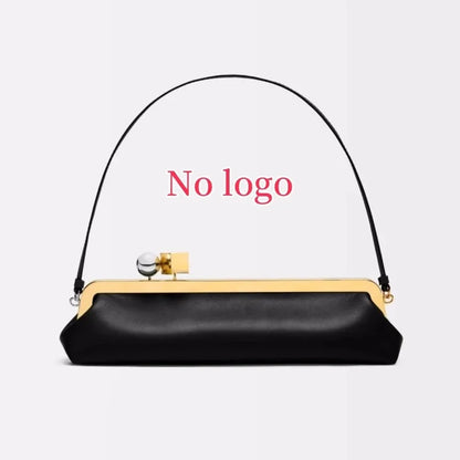 Luxury Designer Clip Handbag Purses for Ladies Long Clutch Bag with Removable Shoulder Strap Women's Fashionable Baguette Bag