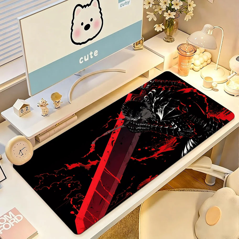 Retro Classic Comics B-berserk Mouse Pad Anti Slip Rubber Edge Locked Thickened Laptop Gaming Desk Mat