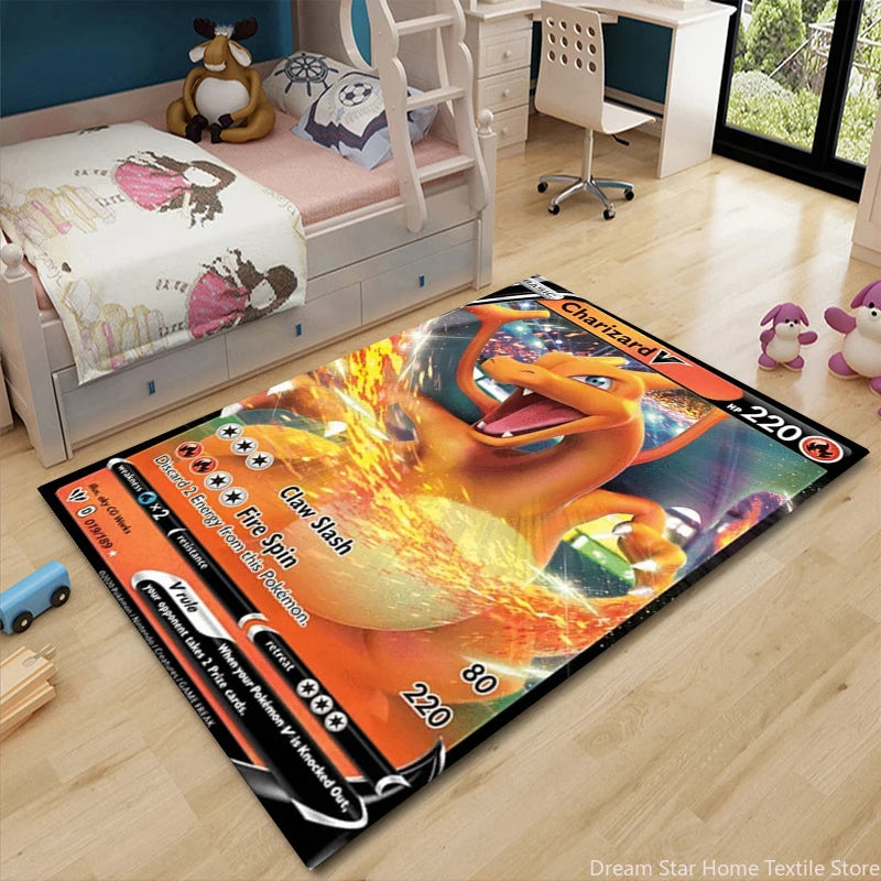 Japanese Anime Pokemon Card Pikachu Area Carpet for Living Room Home Decor Sofa Table Kids Rug Anti Slip Chair Lounge Floor Mat