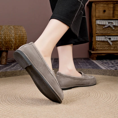 Winter Shoes Women's 2026 New Wool One-piece Women's Loafers Low Heel Fashion Casual One-Foot Slip-on Warm Ladies Shoes
