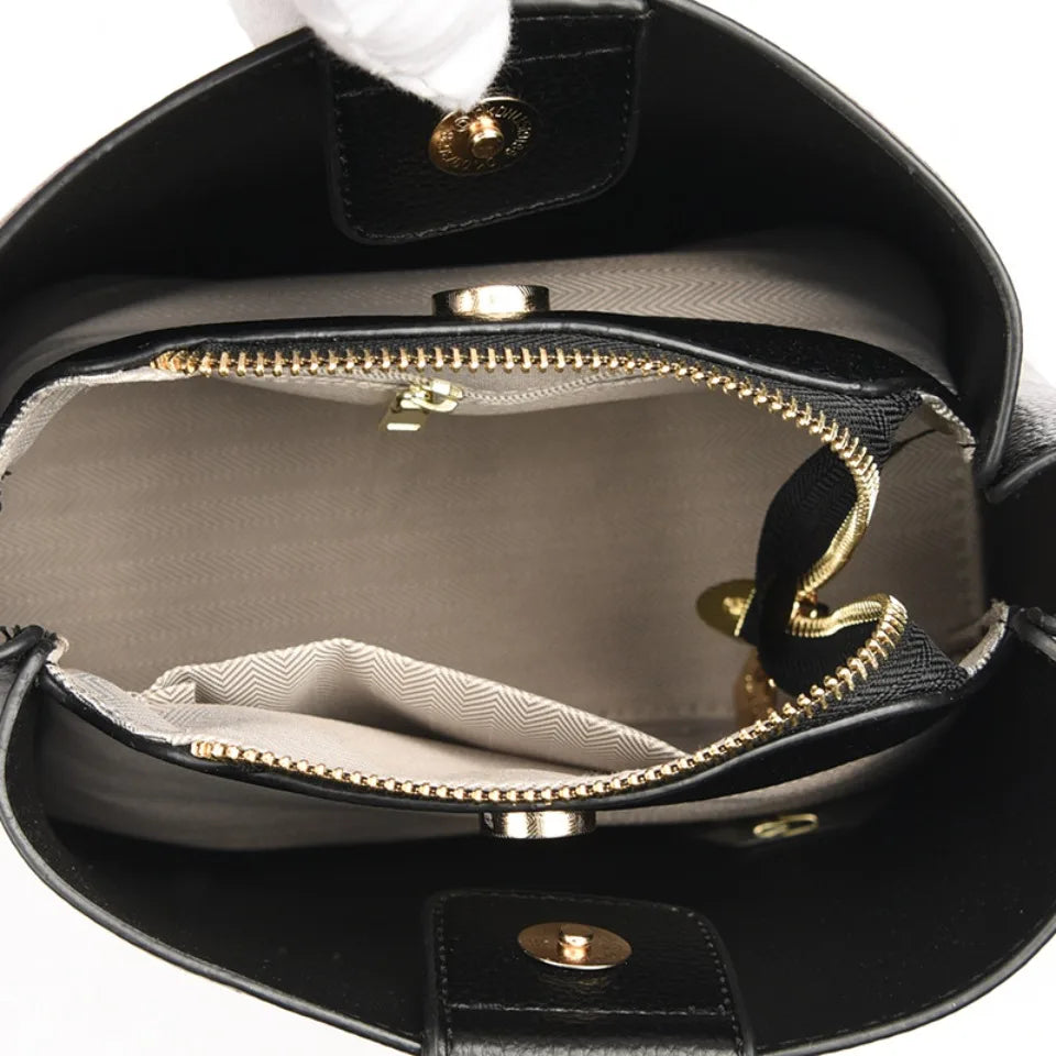 Luxury Hand bags For Women High Quality Pu Leather Three layers Ladies Shoulder Crossbody Bag Bucket Tassel Commuting Sac A Main