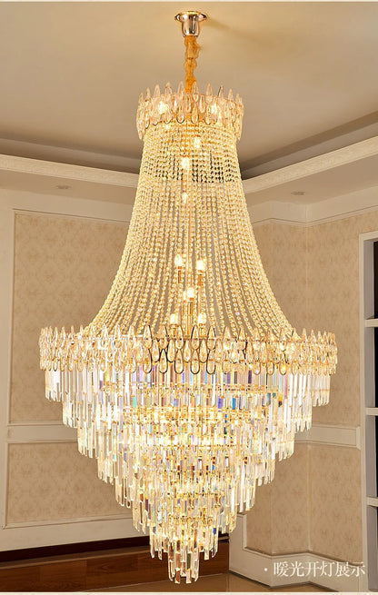 Nordic Modern Crystal Chandelier Wedding Hall Villa Hotel Hall Living Room Home Decoration Ceiling Light Luxurious Pendent Lamp