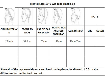 13*6inch lace front wig caps for making adjustable small wigs