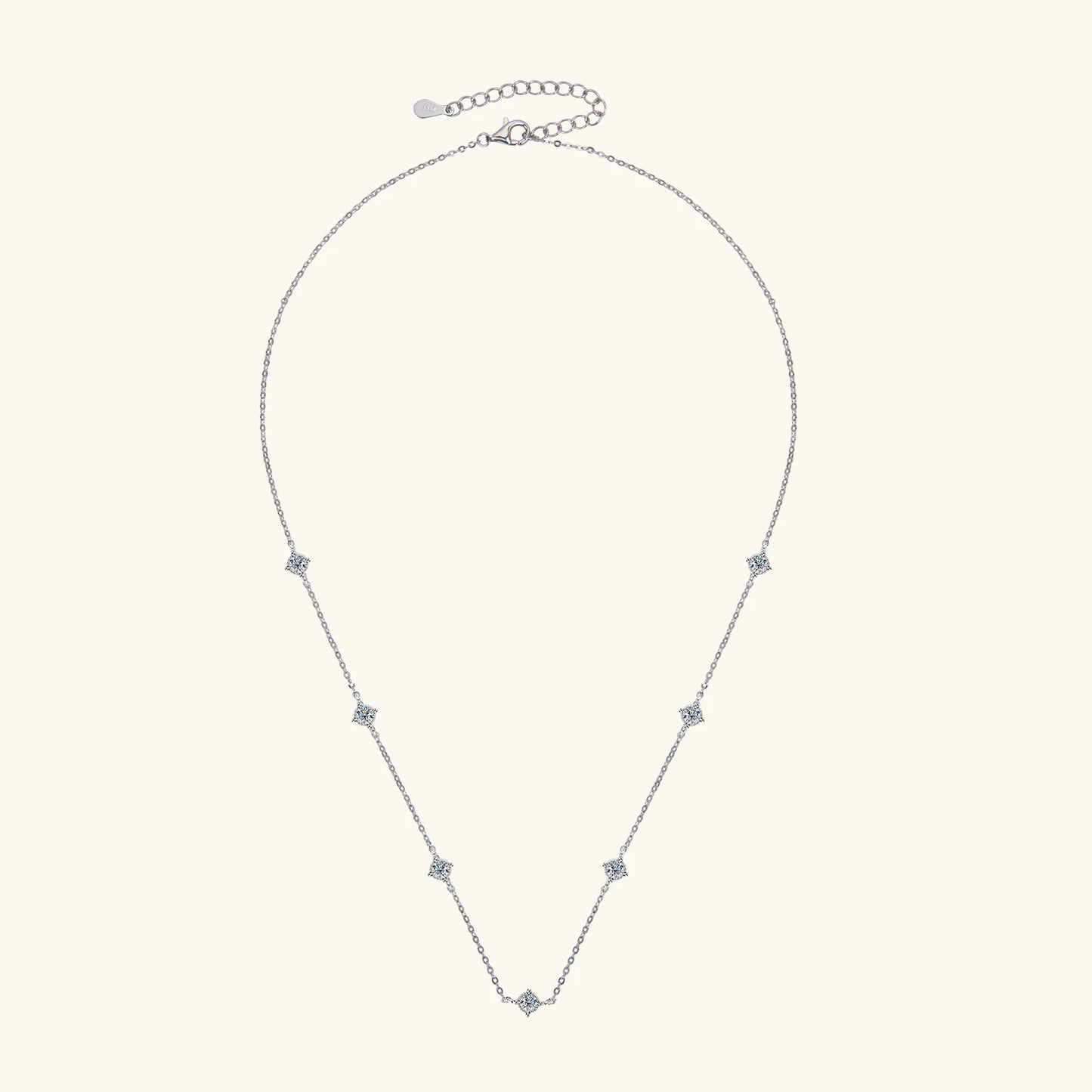 Sweetrain 3mm Moissanite Diamond Necklaces for Women Dainty 18k Gold Plated/925 Sterling Silver Neck Chain Female Trendy Jewelry