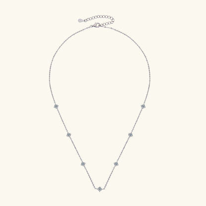Sweetrain 3mm Moissanite Diamond Necklaces for Women Dainty 18k Gold Plated/925 Sterling Silver Neck Chain Female Trendy Jewelry