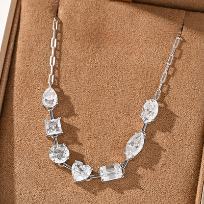Emerald Heart Pear Princess Oval Marquise Moissanite Diamond Necklace For Women S925 Silver Jewelry Women's Moissanite Necklace