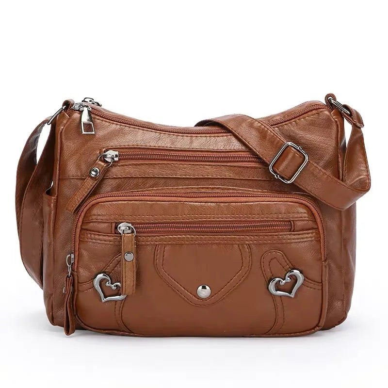 Multi Pocket Soft Leather Crossbody Bag Luxury Purses Handbags Women's Bag Designer Shoulder Messenger Bags for Women