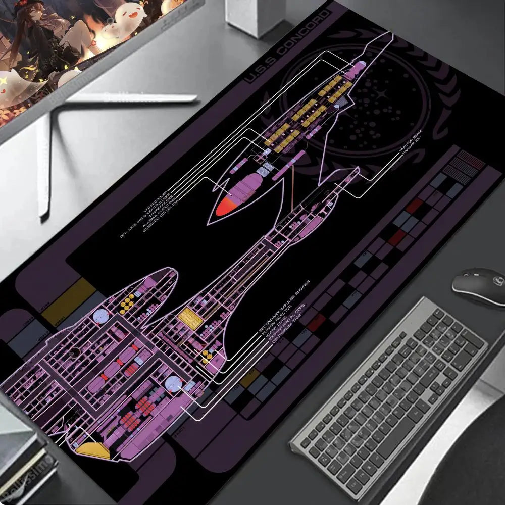 Exploded view 900x400 XXL Mouse Gaming accessories Pad Purple art Large Offices accessories rubber Anime figures mouse pa HD