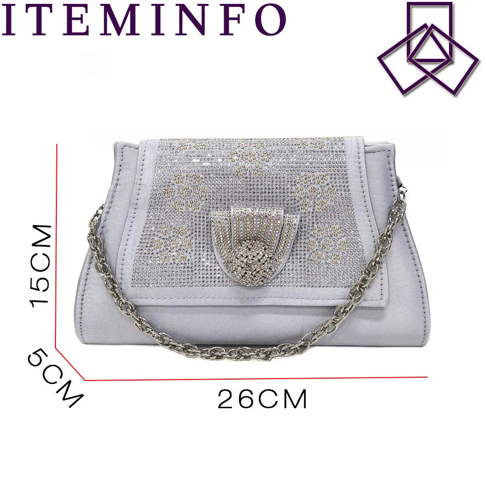 2025 New Hot Selling Sliver Sexy Design Round Toe Ladies Sandal with Bag Set For Women Wedding Party