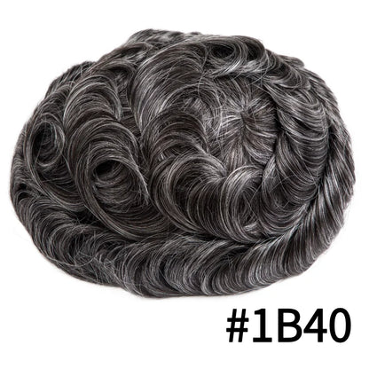 Full Lace Hair System Men Wig With Realistic Hairline Toupee For Men Breathable Male Hair Prosthesis 100% Human Hair Wig For Man