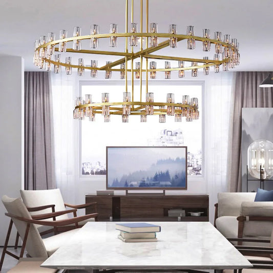 Villa Duplex Chandelier New Light Luxury Light Post Modern Crystal Chandelier Light Luxury For Living Room Lamp Home Decoration