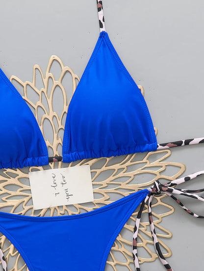 Sexy Leopard Women's Beach Bikini 2026 Swimsuit Halter Tie Micro Thong Bikinis Sets Female Swimwear for Woman Wear Bathing Suit